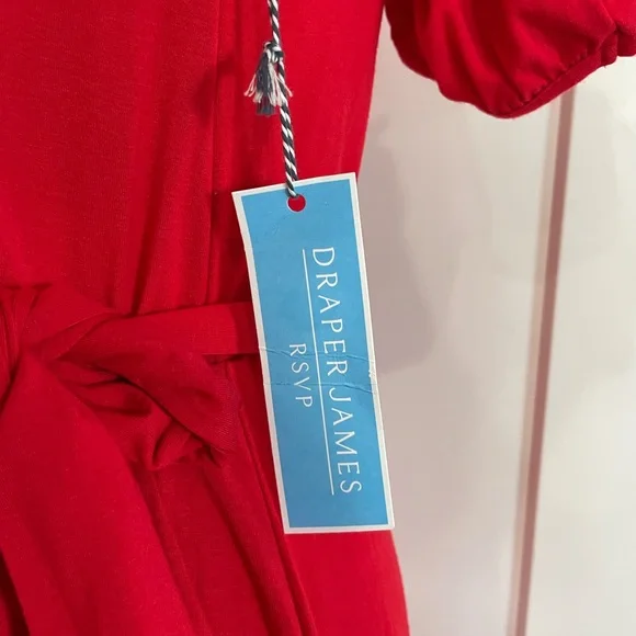 NWT Draper James Red Knit RSVP Faux Wrap Dress Small - Picture 4 of 5